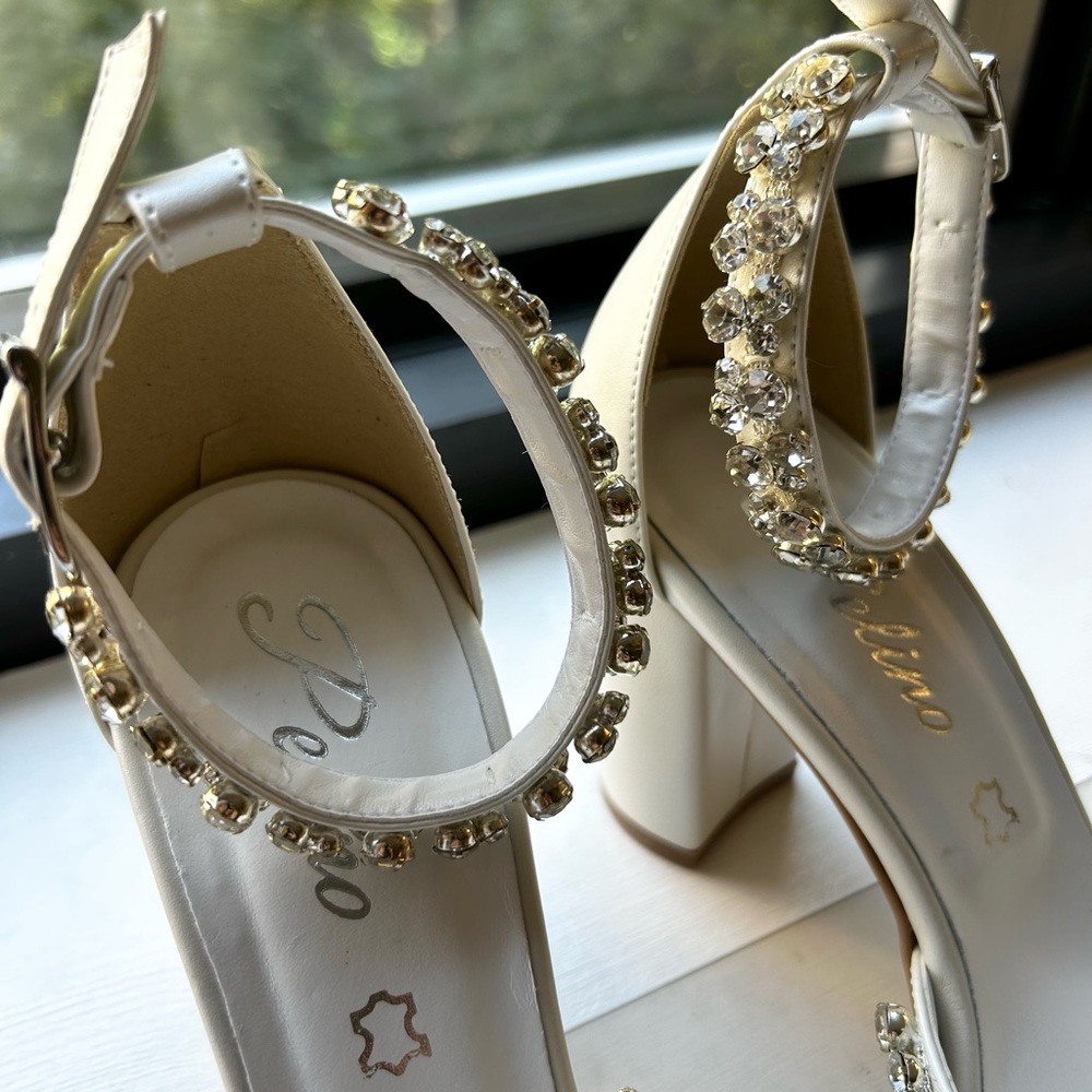 Handmade Block Heels with Rhinestones - Picture 12 of 16